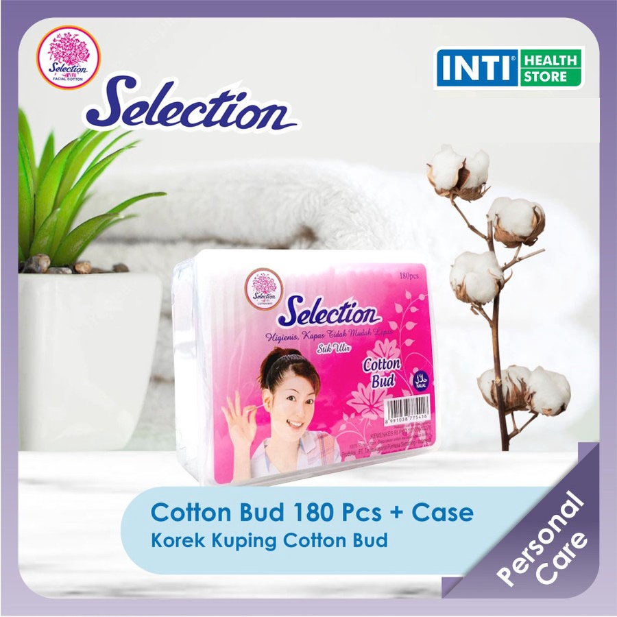 Selection | Cotton Bud 180 Pcs + Case | Korek Kuping Cottonbud