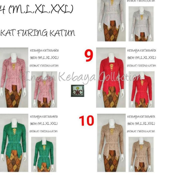 ✴ Indah Kebaya Collection Kebaya Kutubaru Lengan Panjang Brokat Furing Katun Paris 9604 M L XL XXL ☋