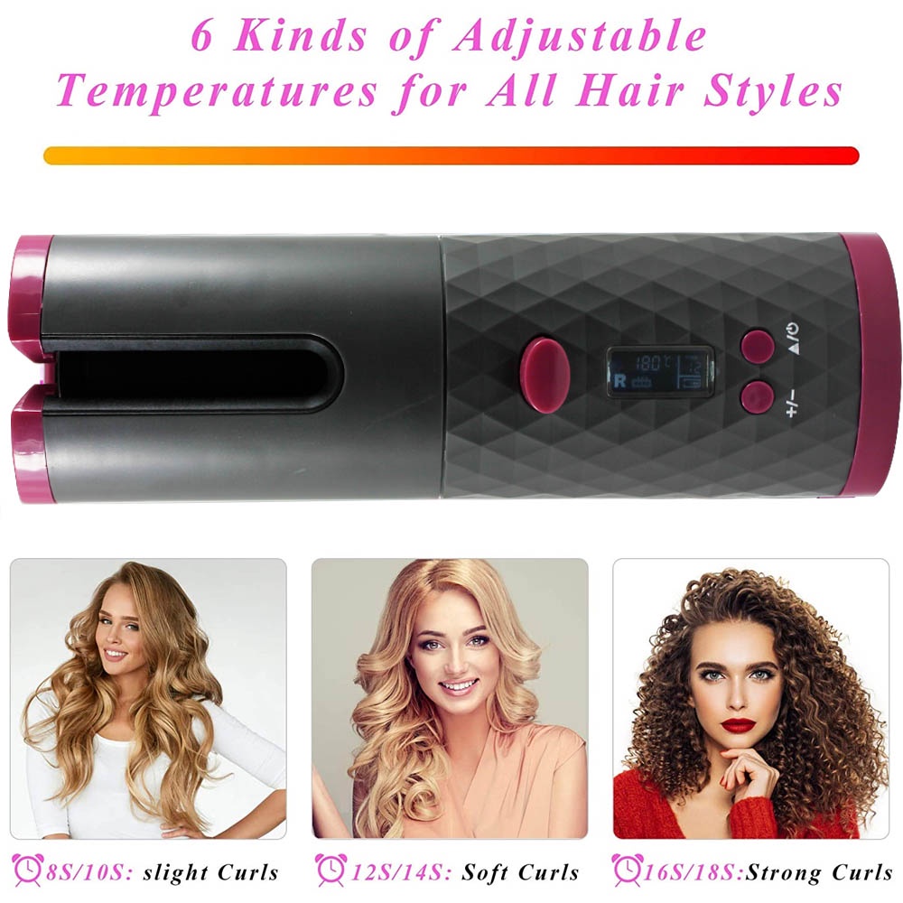 Catok portable keriting tanpa kabel Cordless Automatic Hair Curler - catok serbaguna