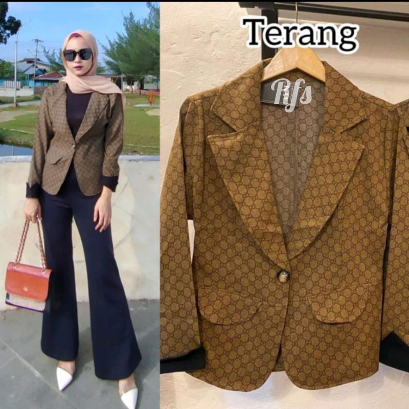 Blazer Gucci import//Blazer wanita Import//Blazer Katun bangkok import//Blazer Terbaru