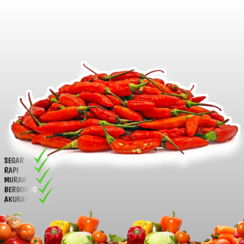 

Cabe rawit merah fresh 250gr