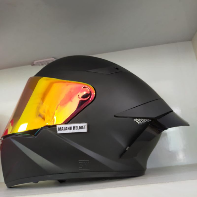 Helm Full Face KYT TT Course Solid Black Doff - Paket Ganteng