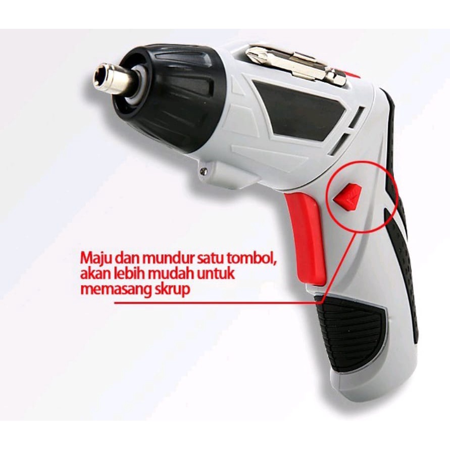 Electric Screwdriver Set 4.8Volt - Tenaga Kuat / Mesin Bor Obeng Listrik - Mesin Obeng Baterai Set