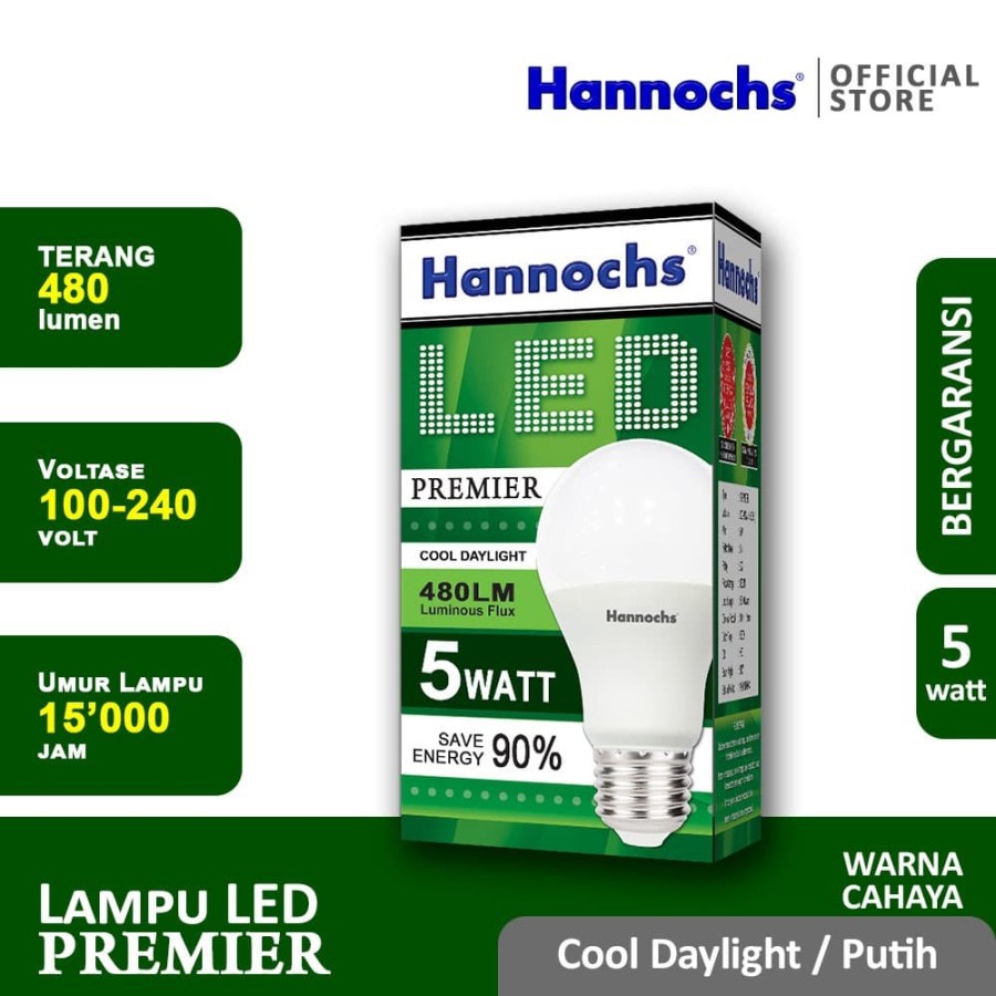 HANNOCHS PREMIER 5 WATT - Bola Lampu LED E27 5 watt