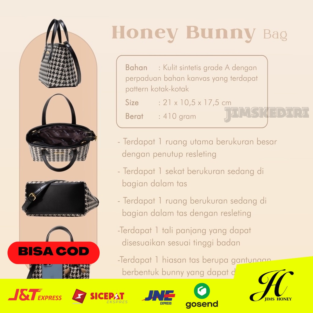 Tas Jims Honey Tas Selempang Slempang Wanita Ibu Ibu Import Korea Terbaru Murah untuk Cewek Pesta Kondangan Elegan HONEY BUNNY Jimshoney