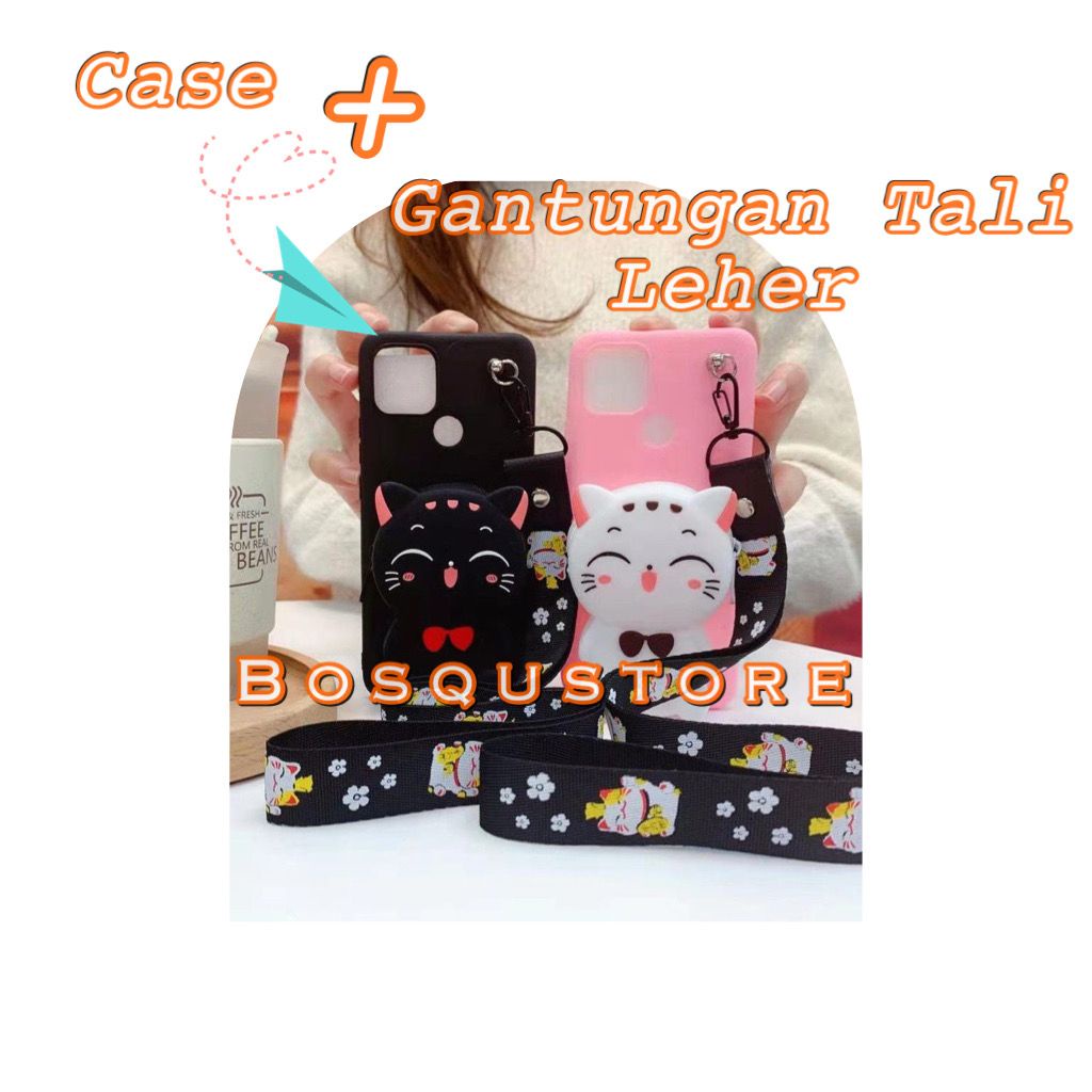 SOFTCASE REDMI REDMI 5PLUS/ 7A/ 5A/ 4A/ REDMI 8/ 8A/ 8A PRO/ NOTE 5A/ NOTE 7/ NOTE 7PRO/ NOTE 4/ NOTE 4X/ SOFTCASE KARAKTER DOMPET KOIN + TALI GANTUNGAN LEHER