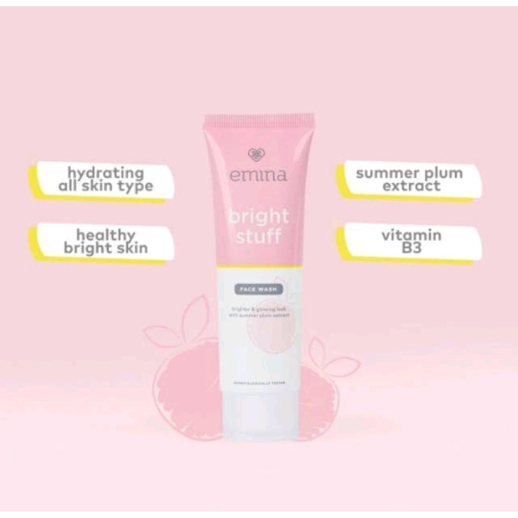 Emina Bright Stuff Face Wash 100 ml - Pembersih Wajah Foam Mencerahkan