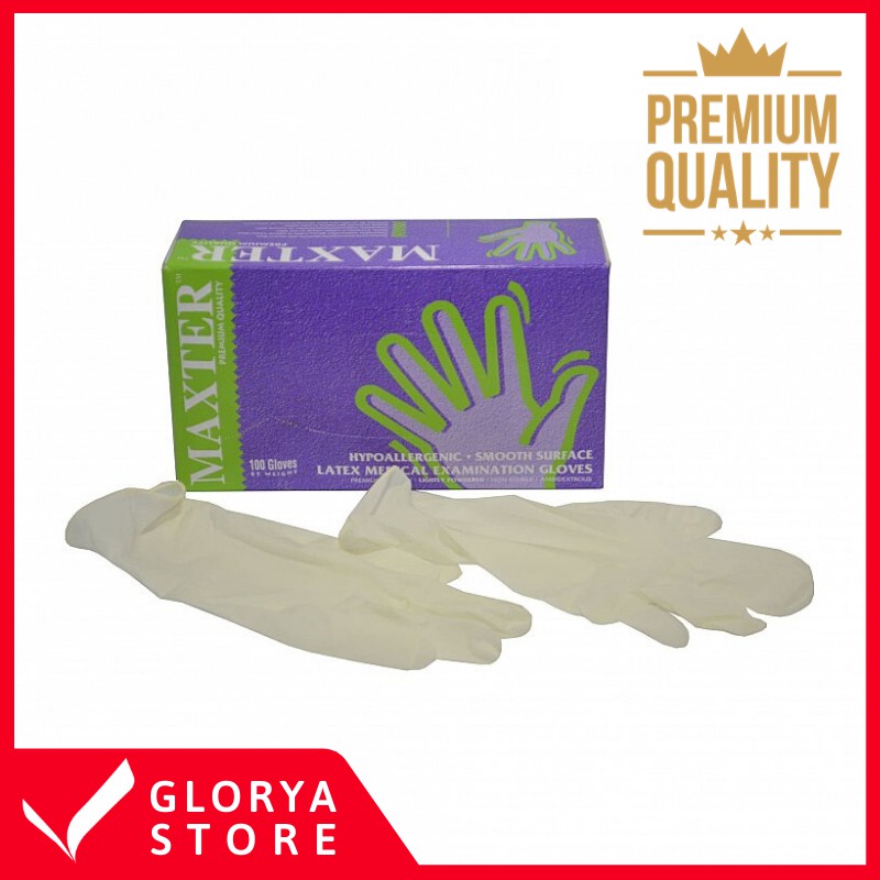 SARUNG TANGAN MAXTER GLOVES LATEX EXAMINATION 100 PCS