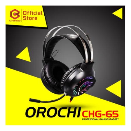 Headset gaming cyborg wired audio mic 3.5mm usb stereo rgb orochi chg65 chg-65 - Headphone