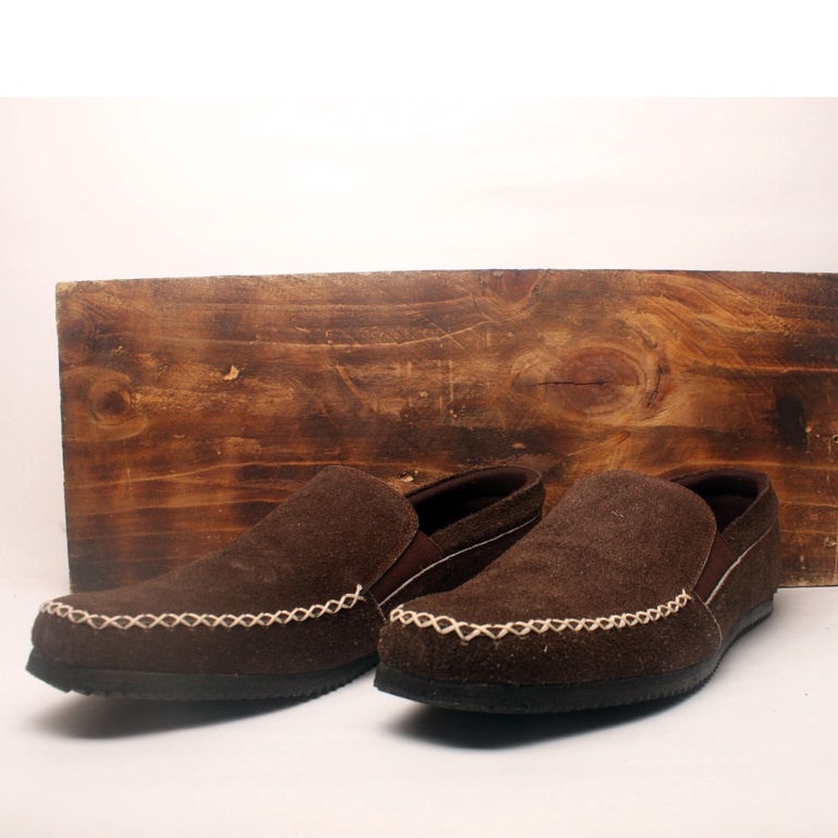 Sepatu Slipon Pria Kulit Asli Rasheda 016 GR Kasual Big Size