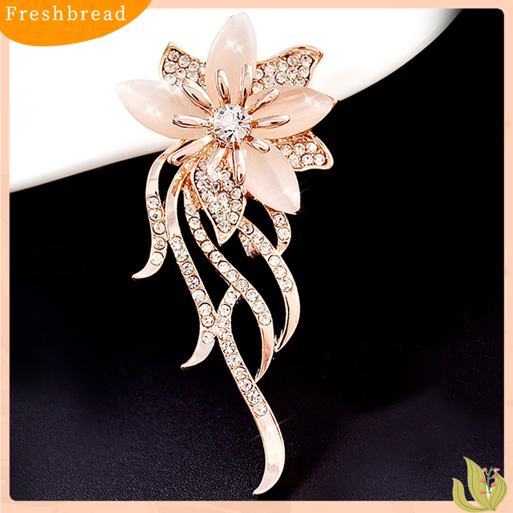 [ TERLARIS]Women Fashion Rhinestone Inlaid Flower Brooch Pin Cardigan Shawl Decor Gift