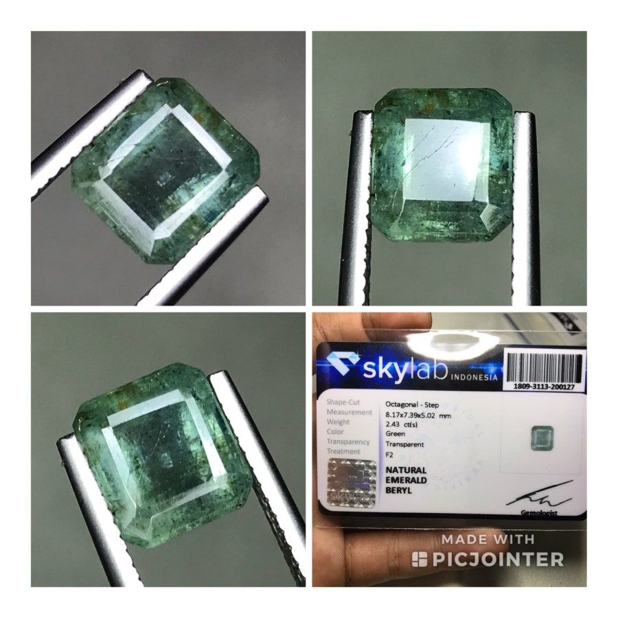 Natural 2.43ct Emerald Beryl Zambia Obral Murah