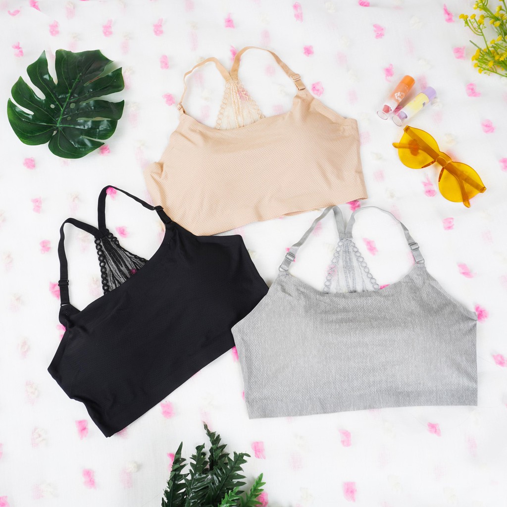 VS - Bra Wanita / BH Tanpa Kawat Bahan Halus Pakaian Dalam Tali Silang Elastis Sexy IMPORT 8648 tm