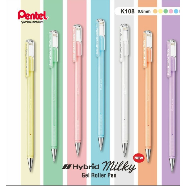 

Hybrid Milky ' Pentel ' K 108 P ada 7 pilihan warna