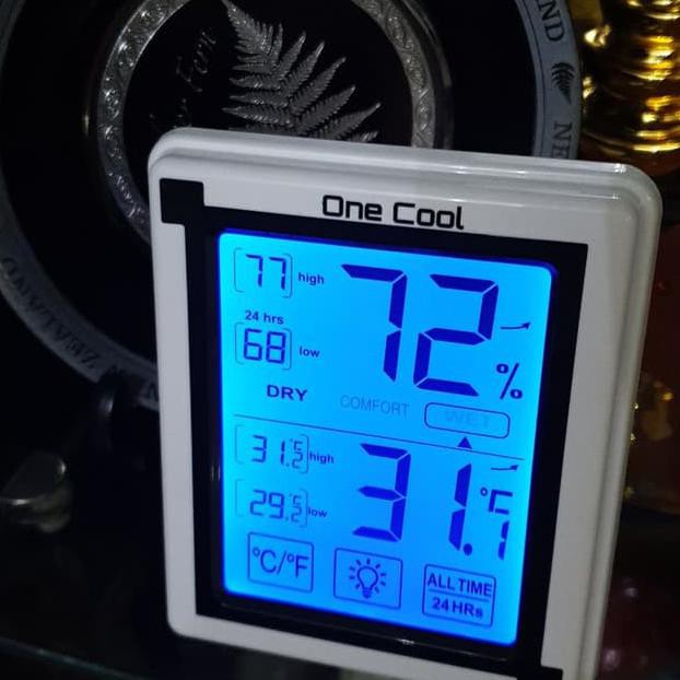 Digital Thermometer Thermo Hygrometer One Cool Indoor Touch screen