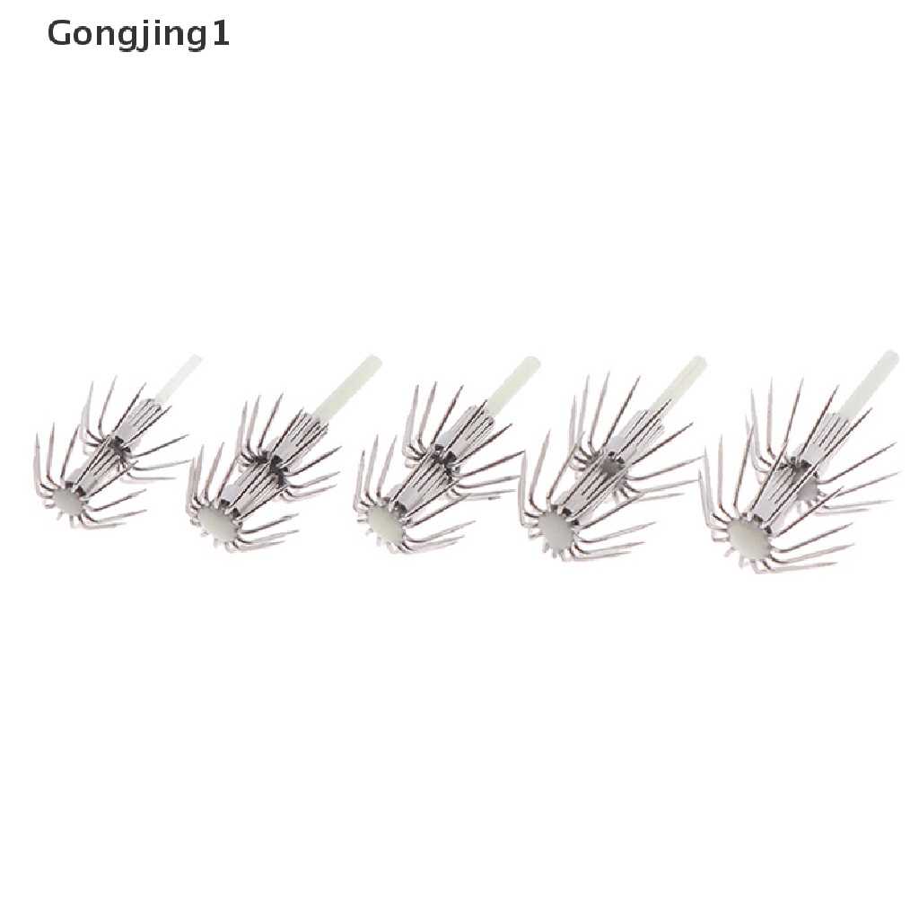 Gongjing1 10PCs Umpan Pancing Bentuk Cumi-Cumi Glow in The Dark Dengan Kail