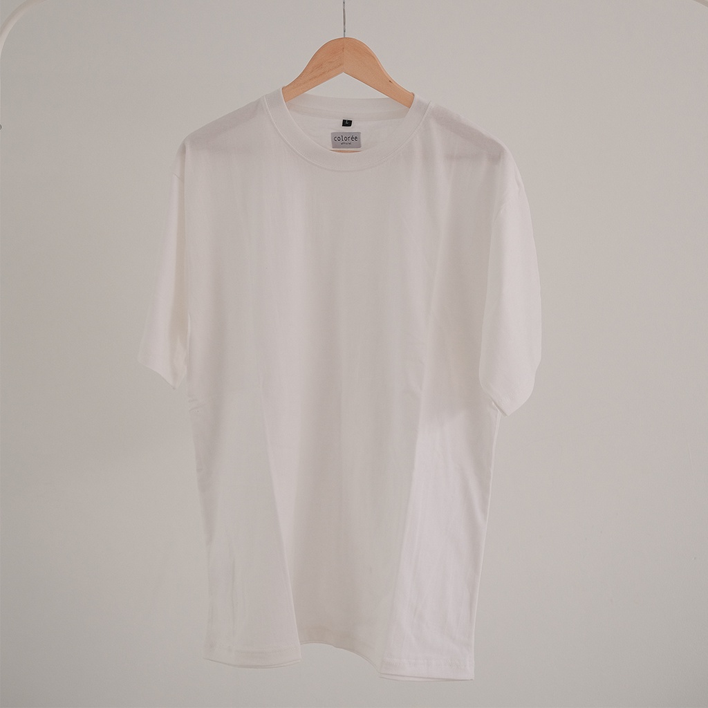 Kaos Oversize 20s  / Kaos Polos oversize Coloree - Premium 20s White