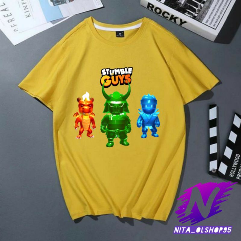 kaos stumble guys baju kaos anak dan dewasa karakter stumble guys