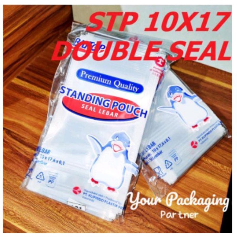 ( ecer 1 pcs ) Standing Pouch 10x17 STP Double Seal / Kemasan Plastik Berdiri Klip Tebal Isi 50 Pcs By Klipindo