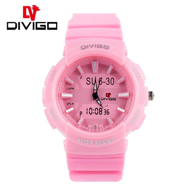 Terima Cod)Jam Tangan Wanita Fashion Divigo Start Strap Rubber/ Karet Anti Air/Water Resist(Dikirim Dari Jakarta)