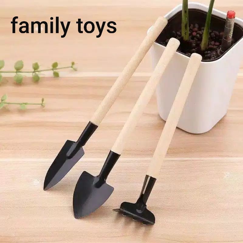 family games Sekop garukan cangkul set mini 3in1 alat berkebun tanam garden tools