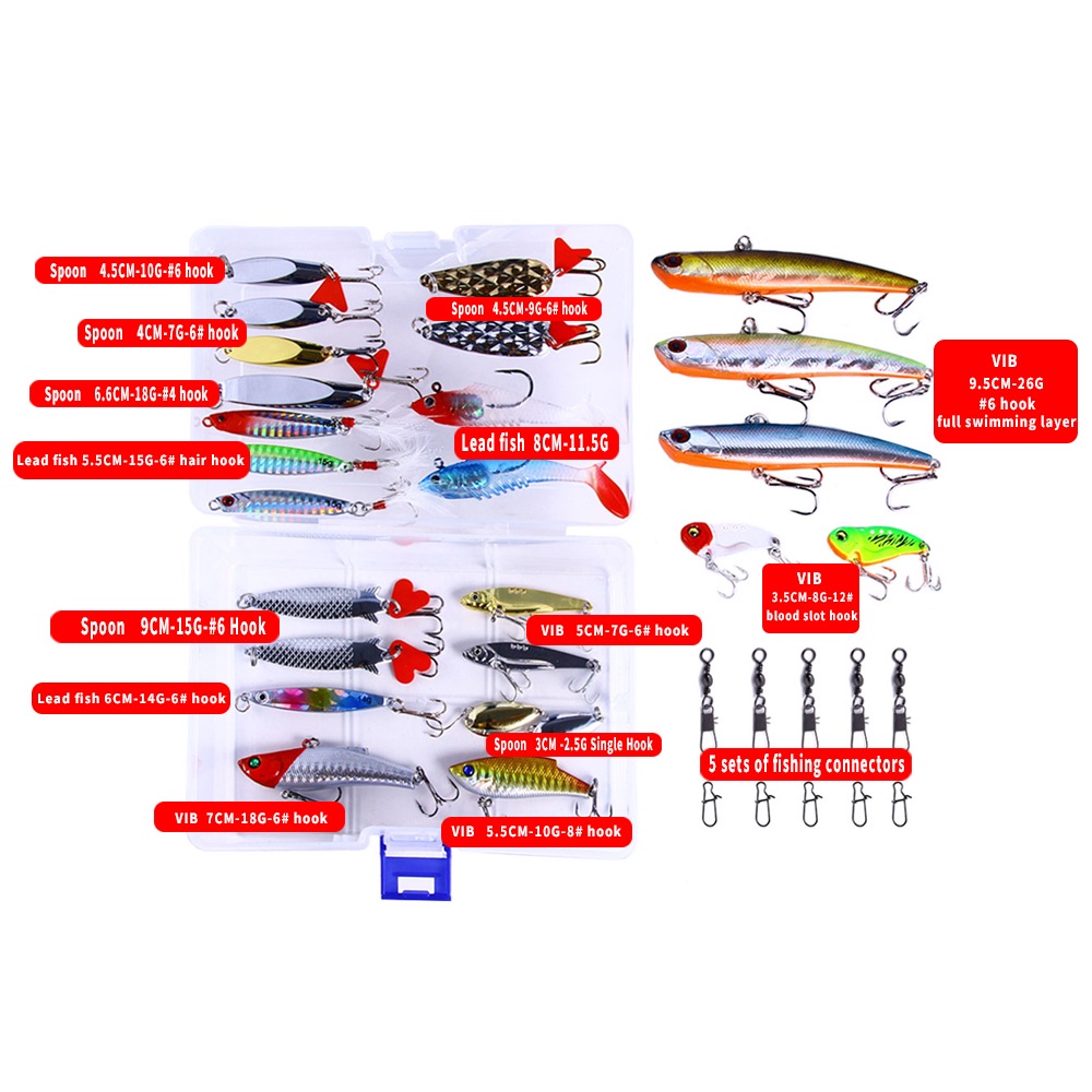 Hengjia Set Umpan Pancing Hardlure Bentuk Ikan Kecil Spinner Bahan Plastik