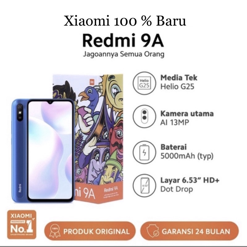 Xiaomi redmi 9a 3/32gb  2/32gb garansi resmi
