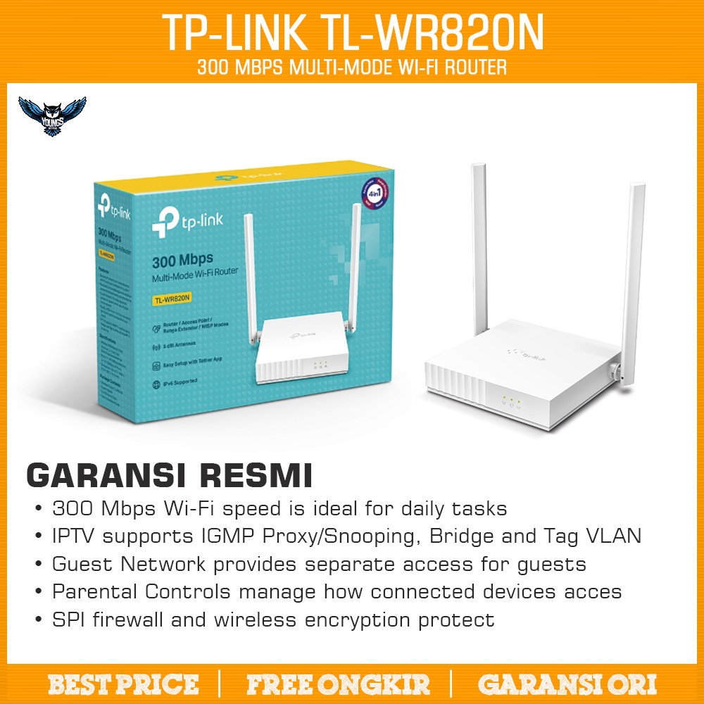 TP-LINK TL-WR820N 300Mbps Wireless Wifi N Speed Router