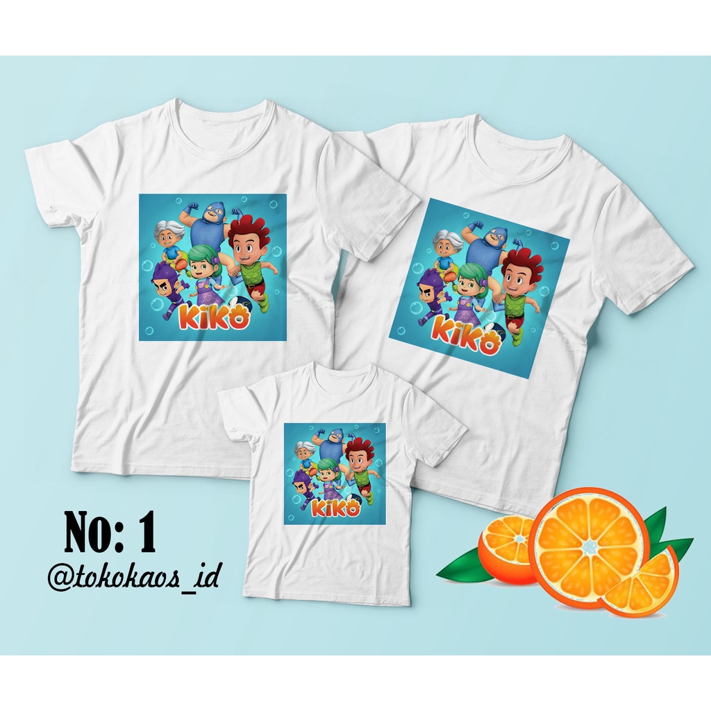 kaos kiko kartun/kaos custom/kaos dewasa anak