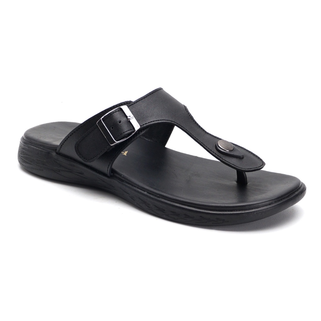 MUNSO BLACK (KULIT ASLI) |ManNeedMe x GREATA| Sandal Pria Casual Sendal Jepit ORIGINAL