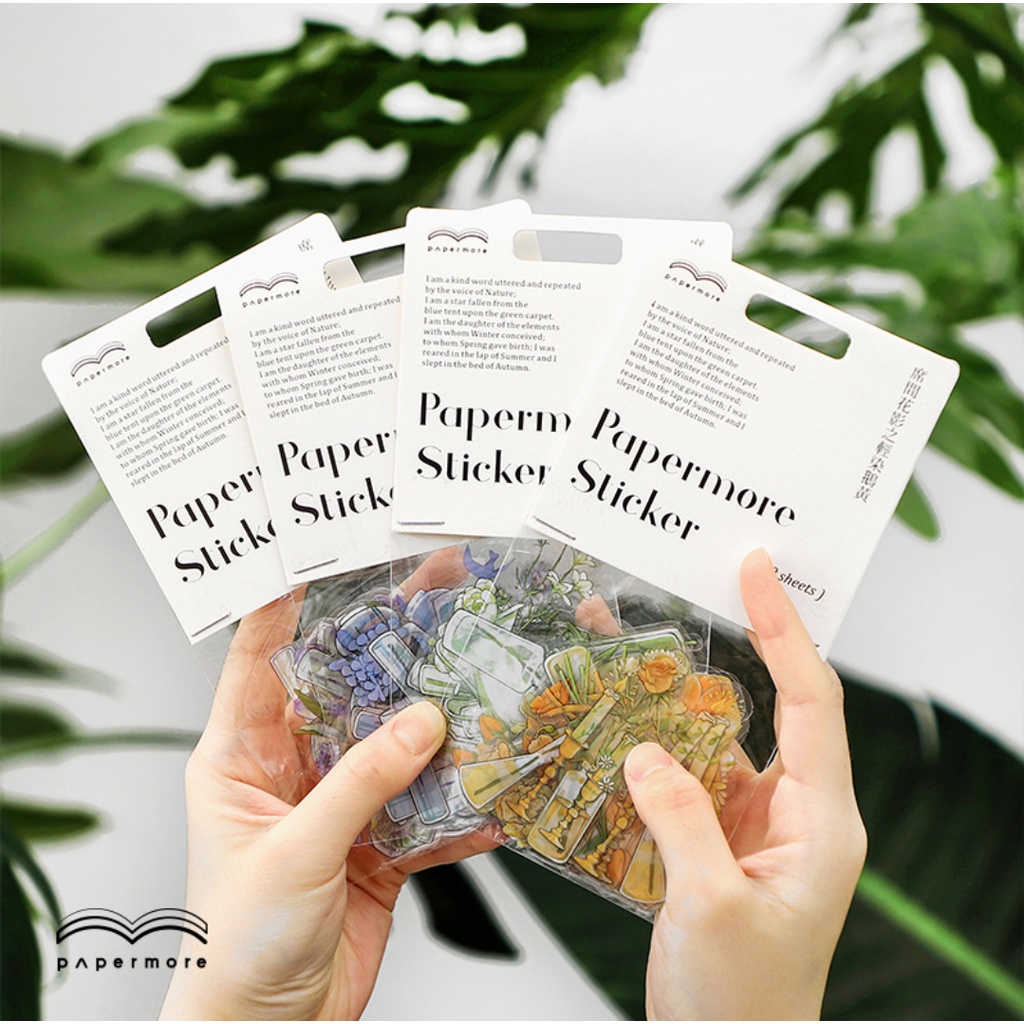

40 Pcs STICKER PET FLOWER Stiker Bunga Transparan Aesthetic