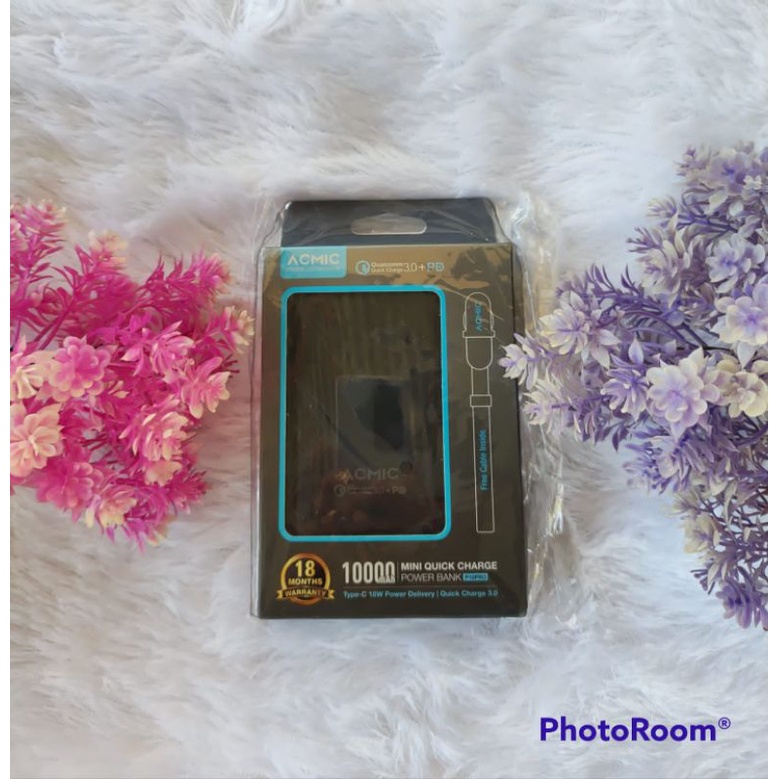 ACMIC P10 Pro 10000mAh Power Bank Mini Dual Quick Charge 3.0 Power Delivery - Black