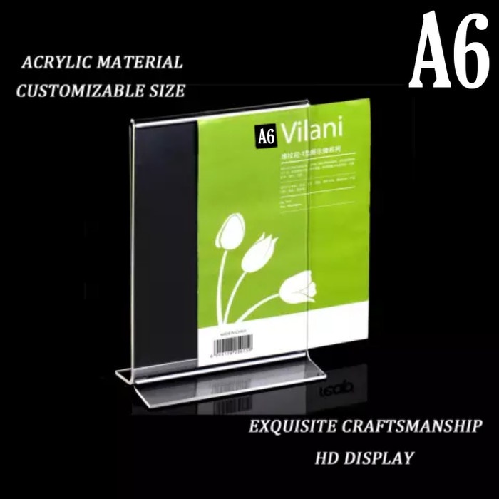 

TEMPAT BROSUR A6 / TENT HOLDER / TENT CARD DISPLAY AKRILIK DUA SISI A6