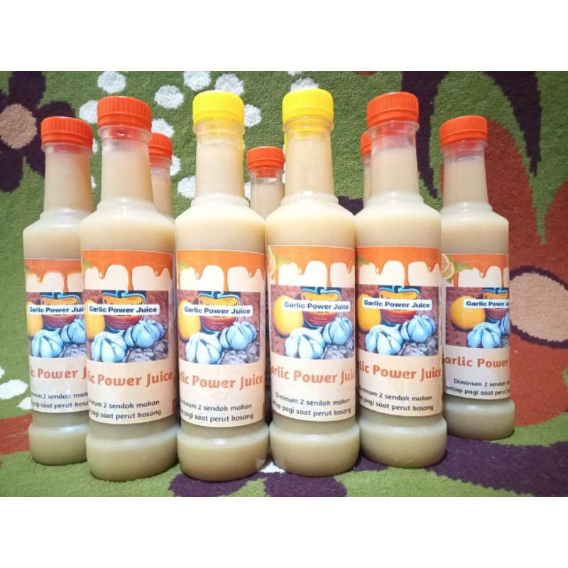

Garlic Power Juice. bawang putih, jahe, jeruk lemon, cuka apel, madu. Premium quality
