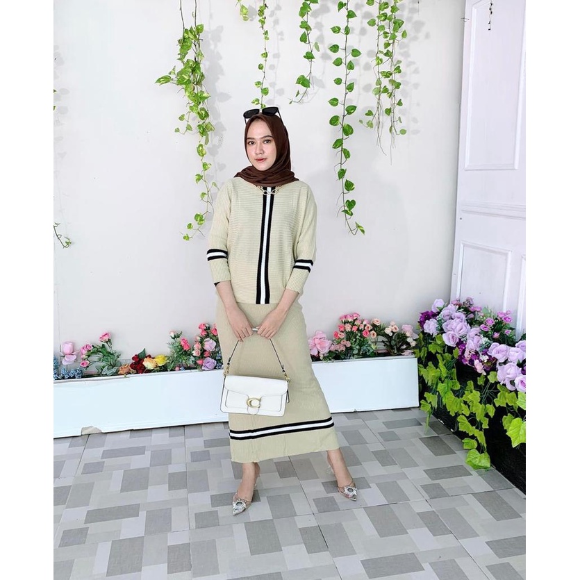 Rok Rajut Set Terbaru Set Rok Rajut Knit Kekinian