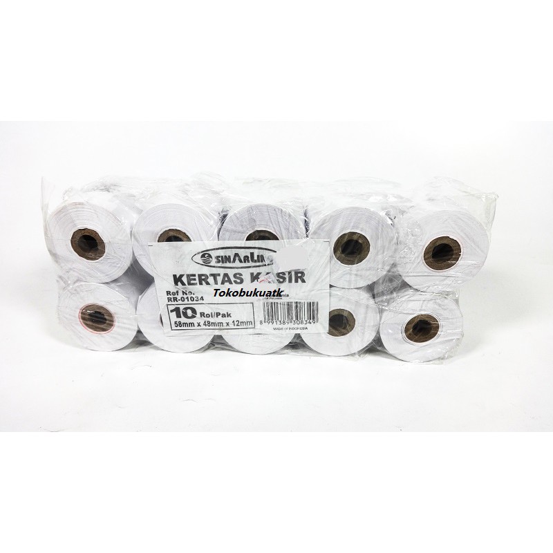 

Kertas Kasir / Cash Register ukuran 58 X 48 X 12 mm, 1 Ply