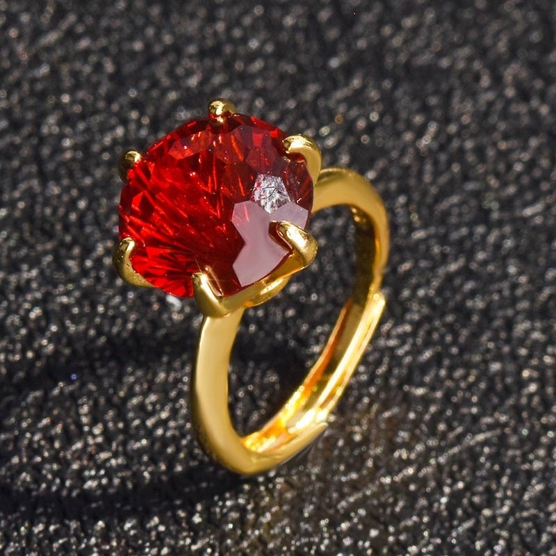 Cincin Batu Permata Citrine Warna-Warni Model Terbuka Untuk Fashion