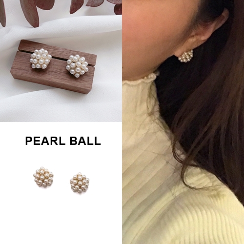 Anting Tusuk Mutiara Pearl Ball Giwang Gaya Korea untuk Wanita