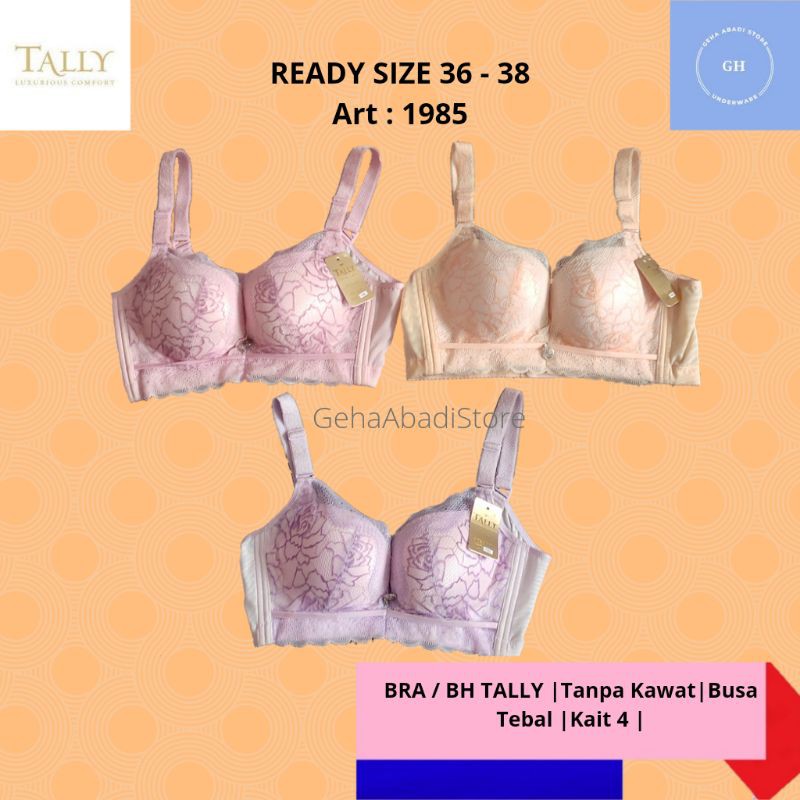 Bra TALLY Tanpa Kawat | Bra Tally Busa Tebal | Bra Tally Penekan Lemak | Push Up |  Art : 1985