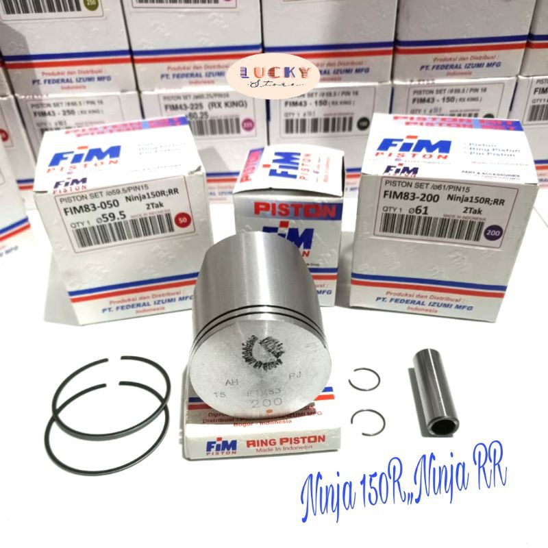 Piston Kit FIM Kawasaki Ninja 150R,,RR ( Standar s/d 400 ) FIM 83 PIN 15 ORIGINAL FIM-1