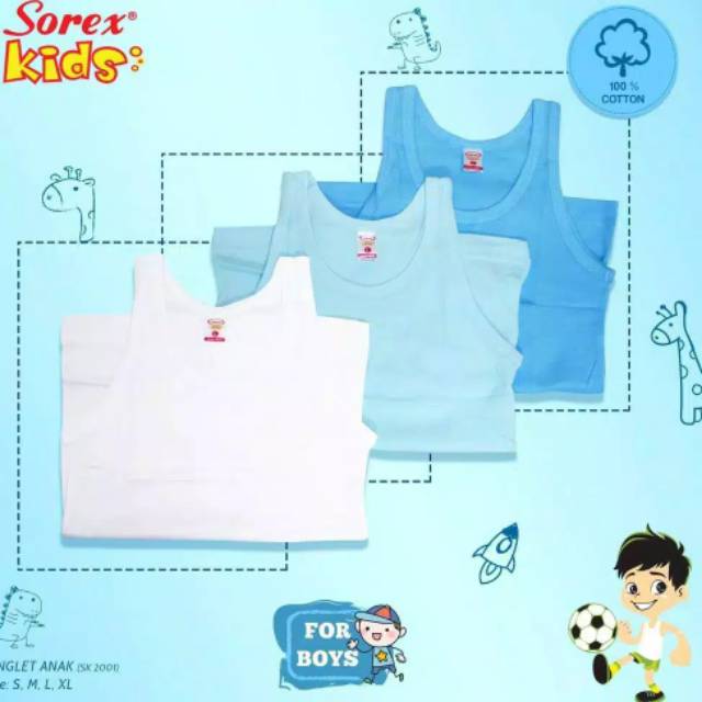 READY BANDUNG Singlet Sorex , Singlet Anak Sorex Cowo Cewe , Singlet 2001 &amp; 2002