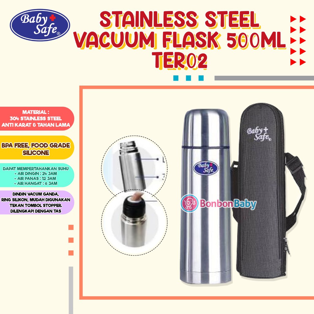 Babysafe Stainless Steel Vacuum Flask TERMOS TER01 350ml TER02 500ml