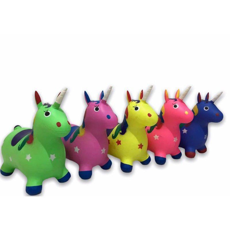 PROMO Mainan Kuda-Kudaan Unicorn Anak, Mainan loncat kuda karet anak,Kuda Karet