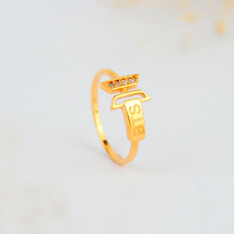 Cincin Emas Logo BTS Letter Samping - Toko Emas Gadjah