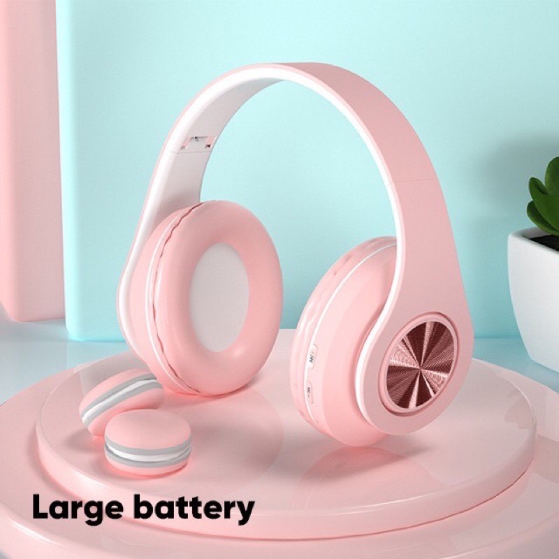 HEADPHONE DJ BANDO BLUETOOTH Type B-39 /WIRELESS INpoods Boom Macaron