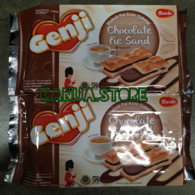 

Monde genji biskuit pai krim cokelat 110gr biscuit pie sand chocolate