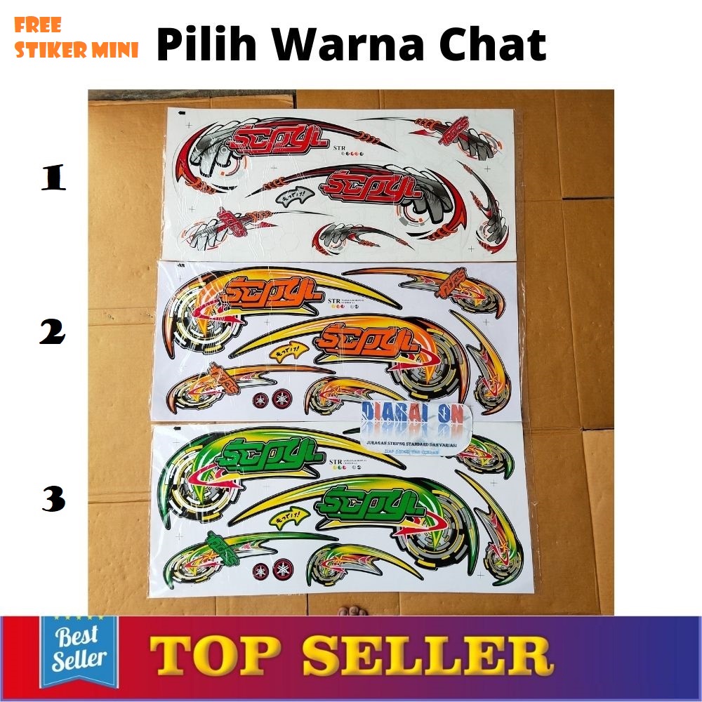 Striping Stiker Variasi Motor Scoopy Custom - Scoopy Murah