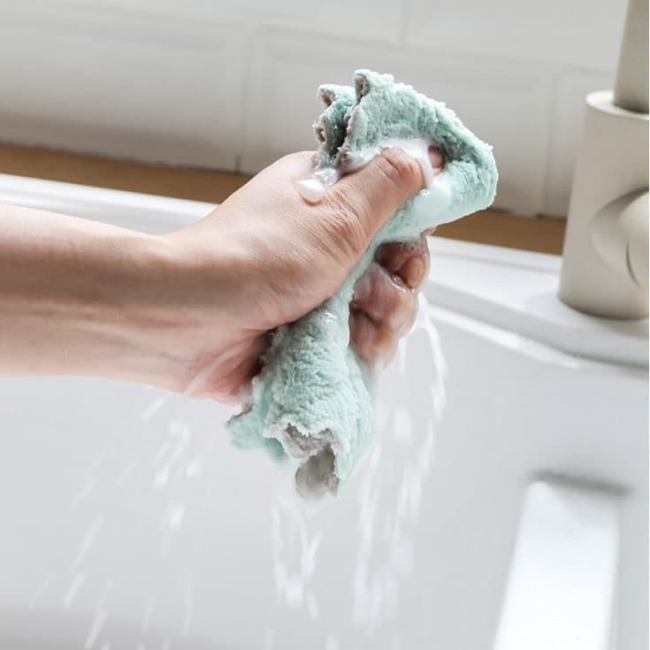 Kain Lap Meja Piring Dapur Anti Minyak Kain Lap Microfiber