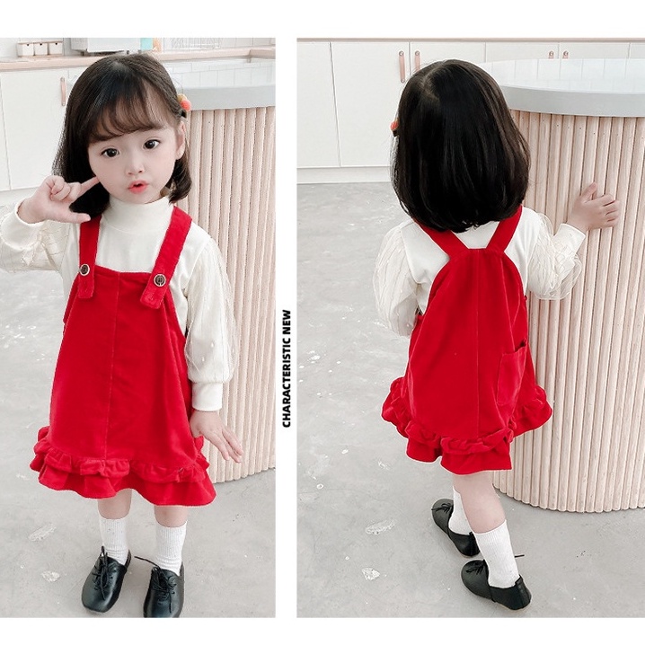 DR109- 0-4T Dress Bayi Perempuan Overal Emily