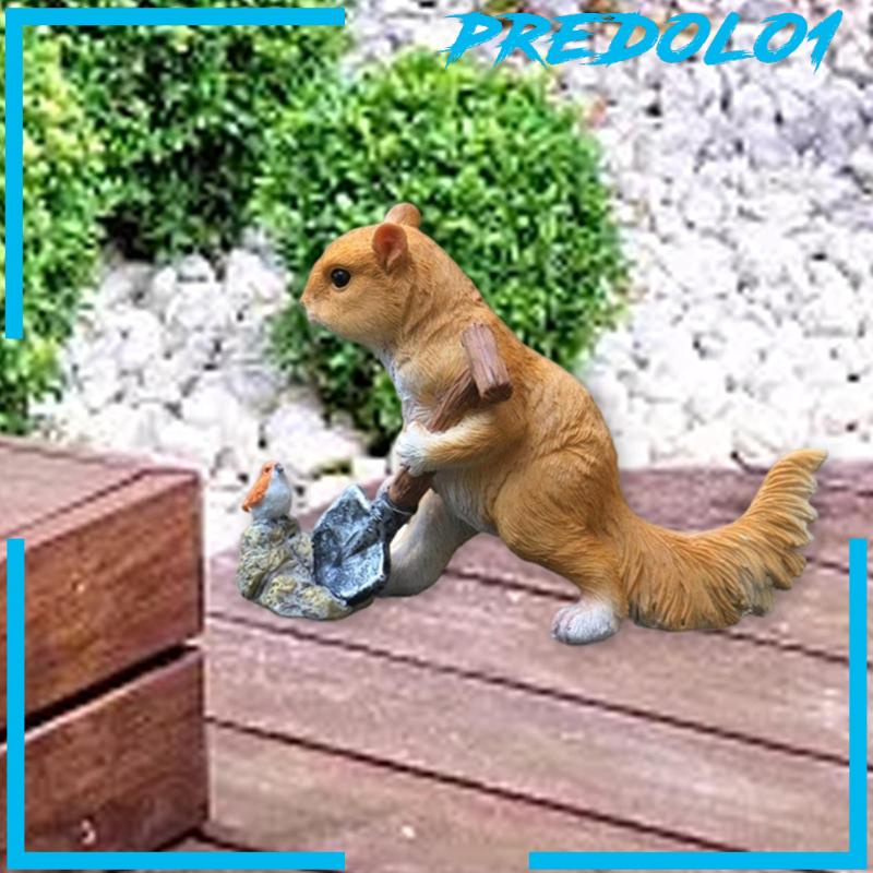 [PREDOLO1] Miniature Squirrel Statue Garden Figurines for Bedroom Tabletop Ornaments